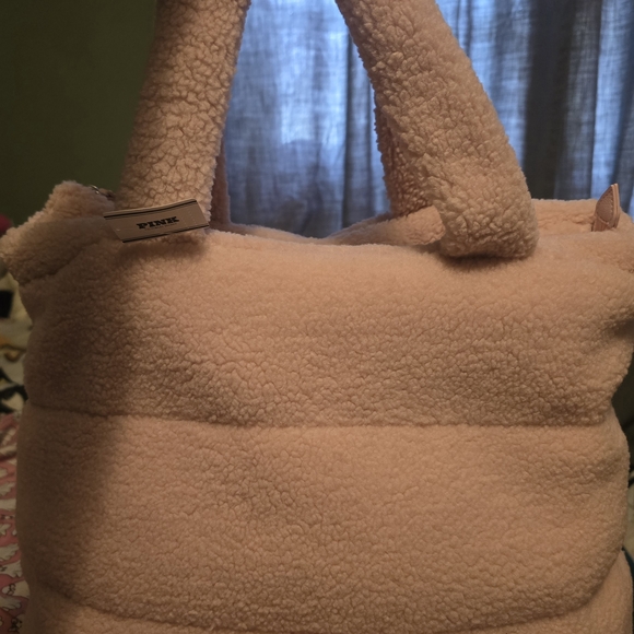 PINK Victoria's Secret Handbags - PINK Victoria's Secret Light Pink Sherpa Tote